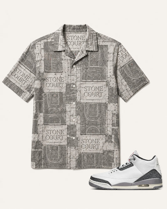 Grey/White Hawaiian Shirt, front
