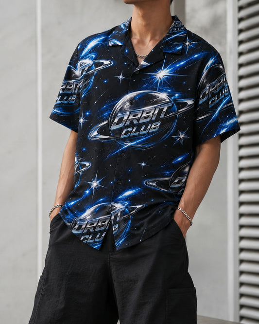 Black/Blue Hawaiian Shirt, lifestyle 1