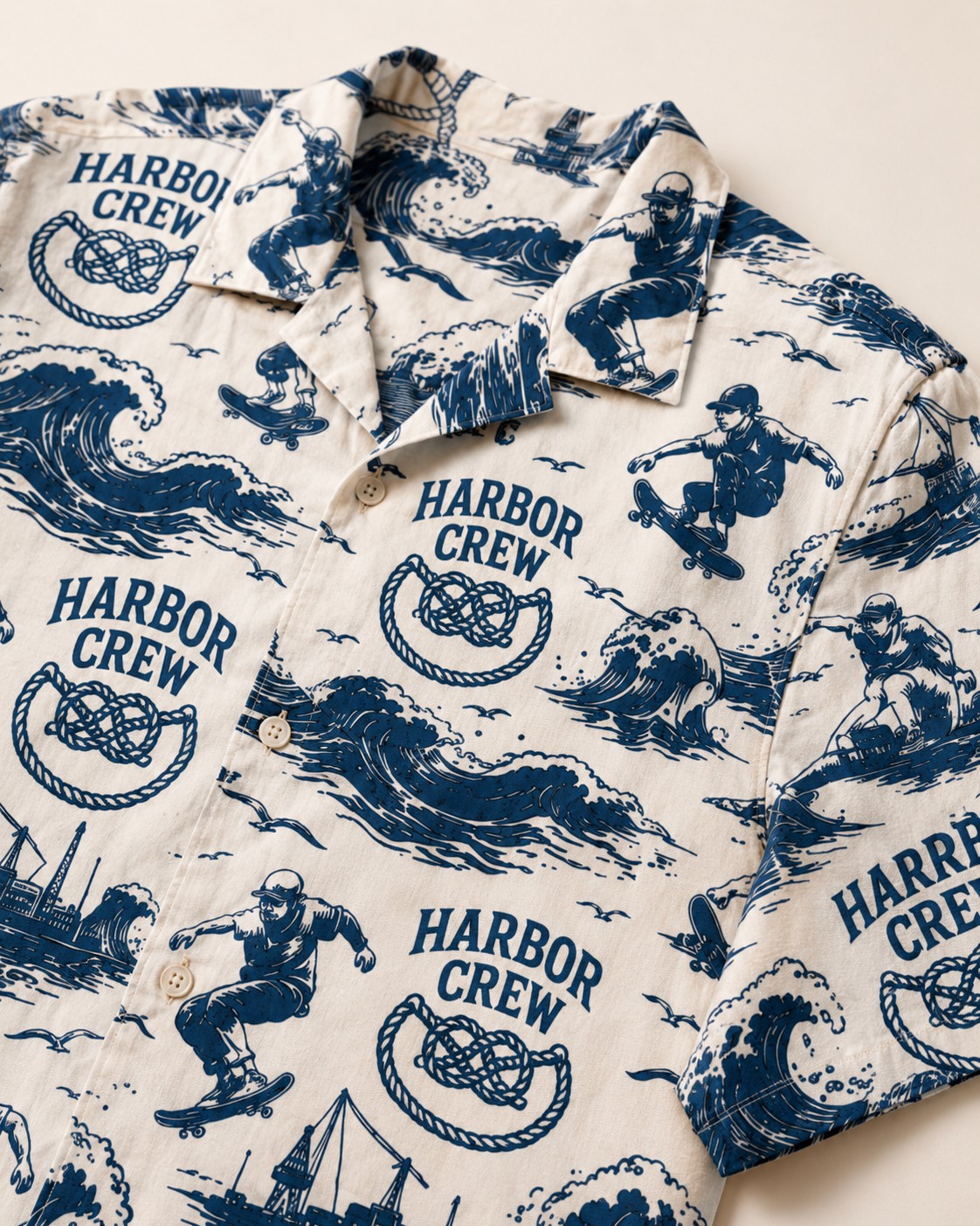 Navy/White Hawaiian Shirt, lifestyle 4