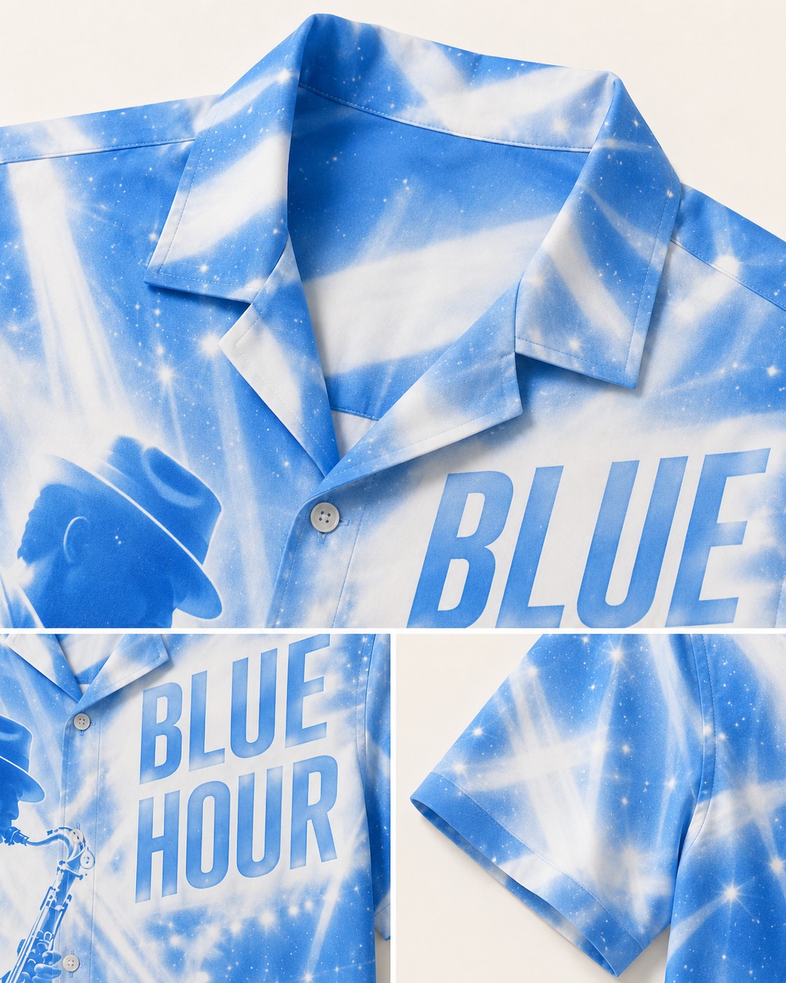 Blue/White Hawaiian Shirt, lifestyle 4