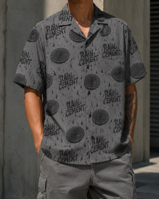 Grey/Black Hawaiian Shirt, lifestyle 1