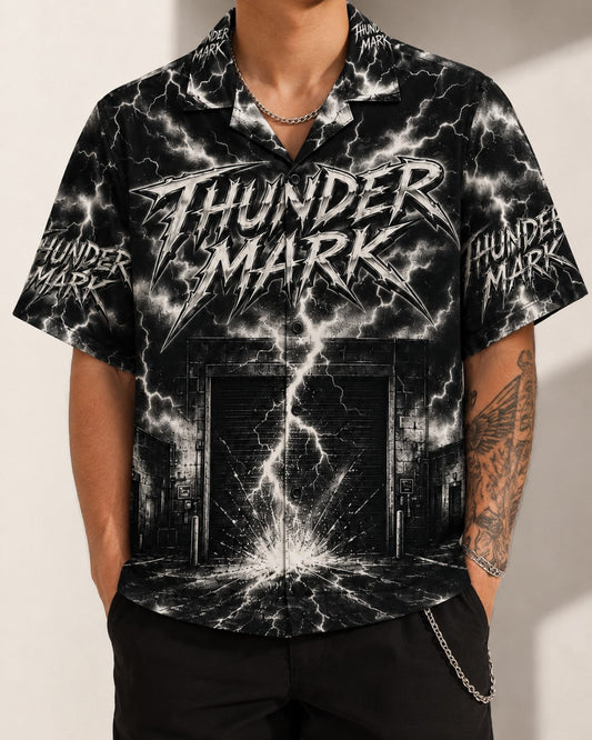 Black/White Hawaiian Shirt, lifestyle 1