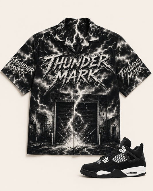 Black/White Hawaiian Shirt, front