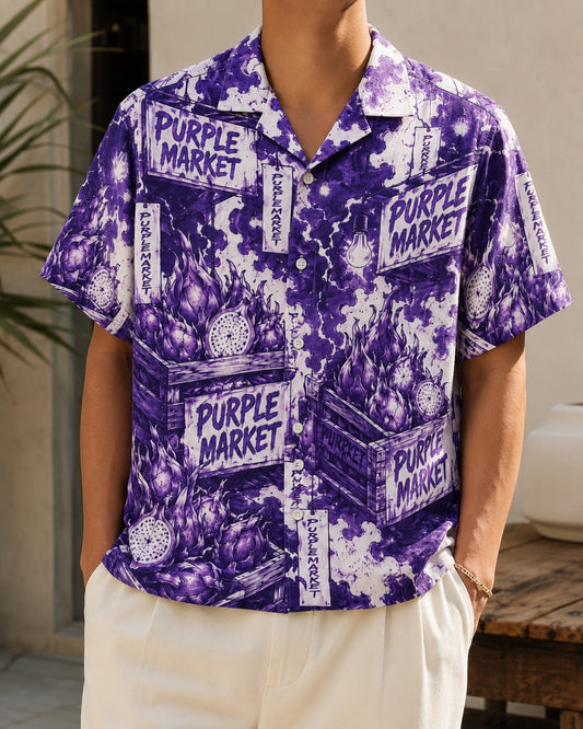 Purple/White Hawaiian Shirt, lifestyle 1