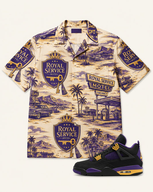 Purple/Gold Hawaiian Shirt, front