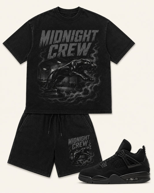 Black/Grey Short Set, front