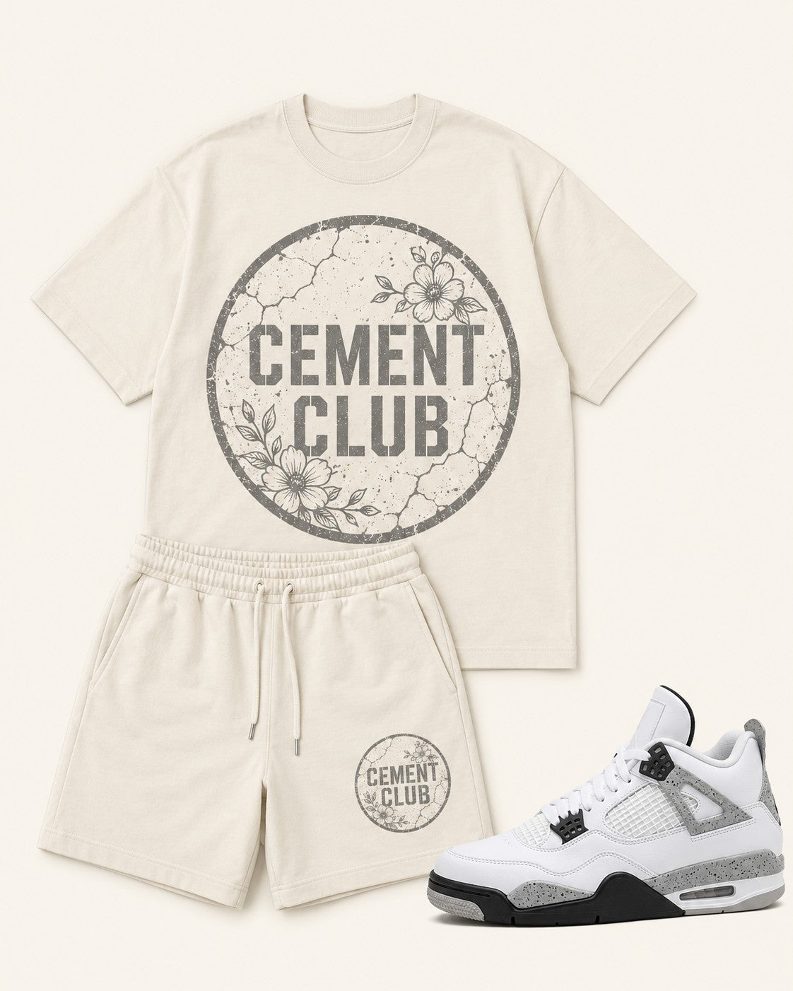 White/Grey Short Set, front