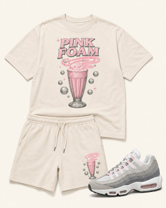 Pink/Grey Short Set, front
