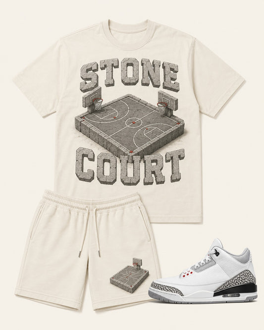 Grey/White Short Set, front