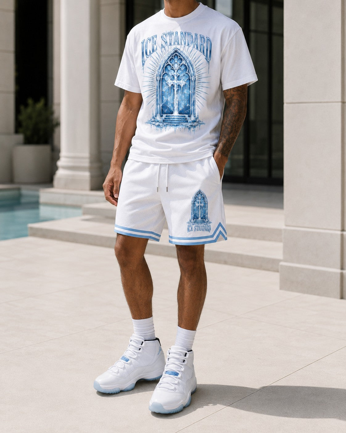 Blue/White Short Set, lifestyle 3