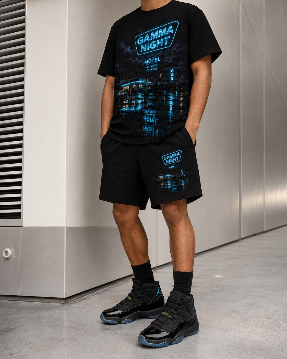 Black/Blue Short Set, lifestyle 3