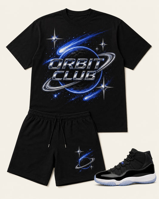 Black/Blue Short Set, front