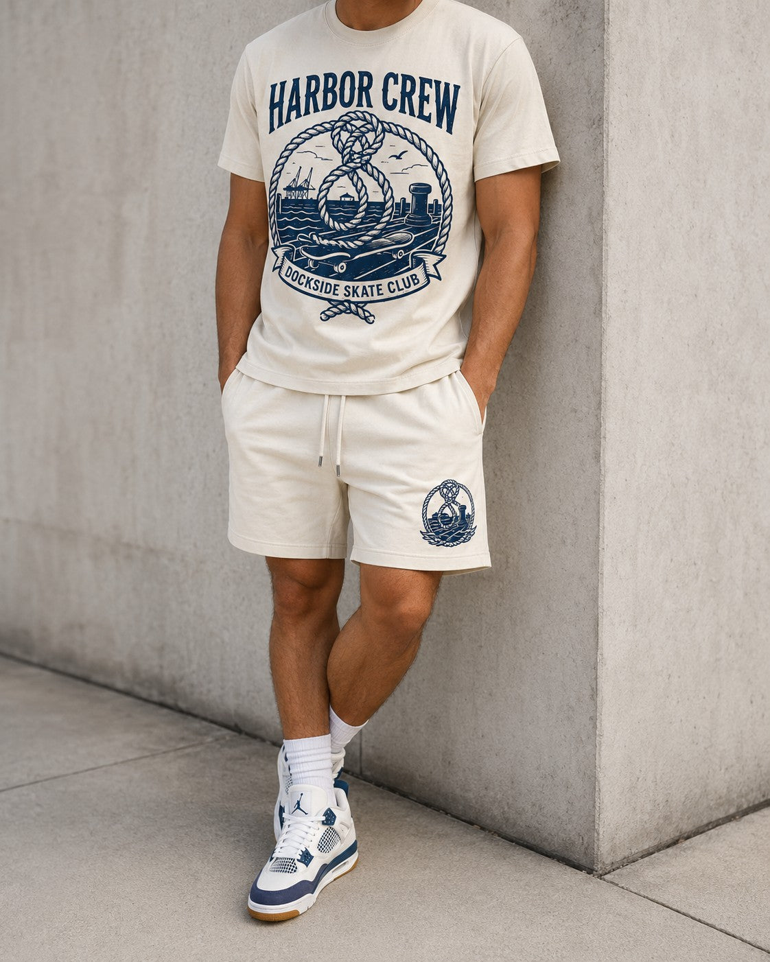 Navy/White Short Set, lifestyle 3