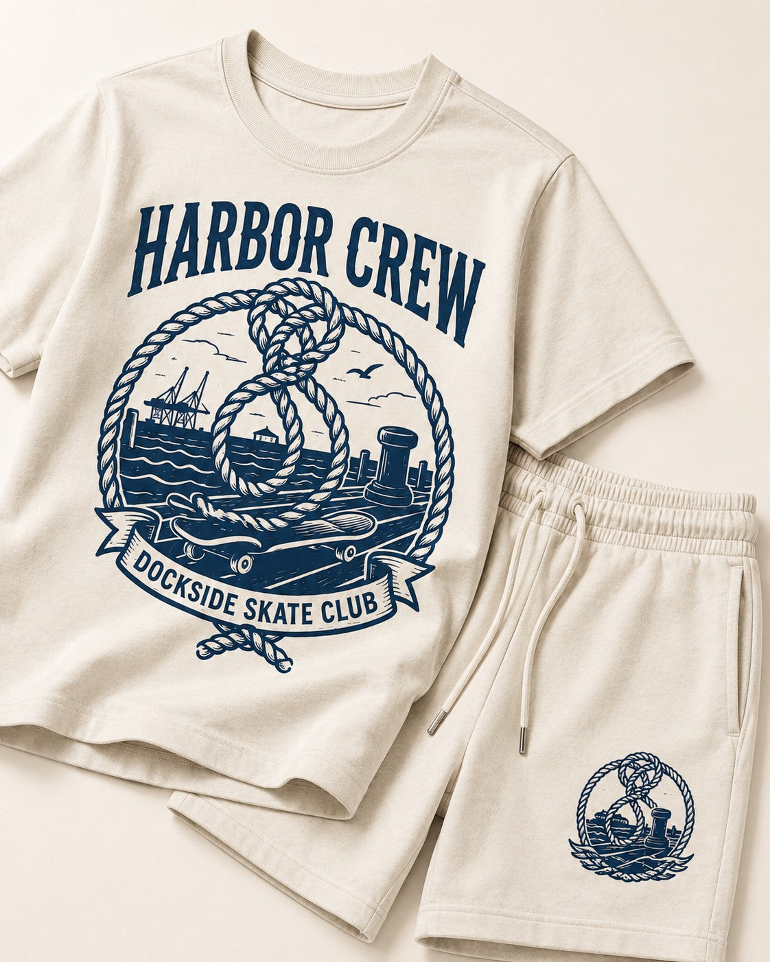 Navy/White Short Set, lifestyle 4