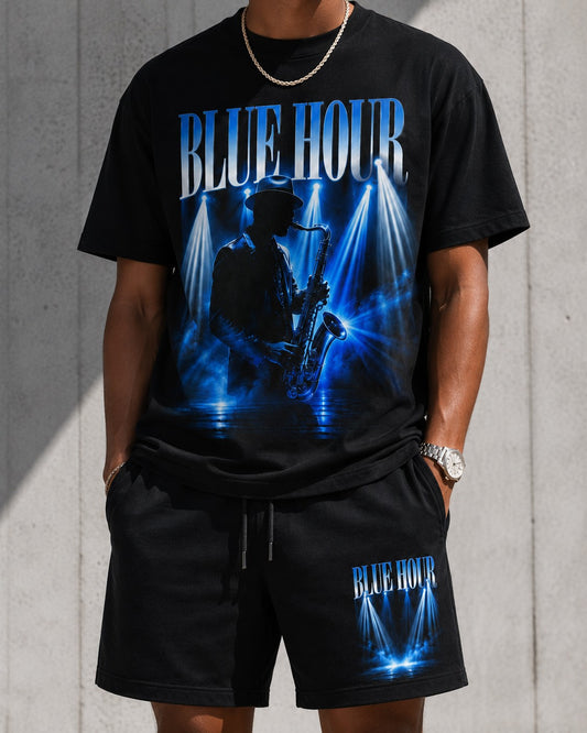 Blue/White Short Set, lifestyle 1