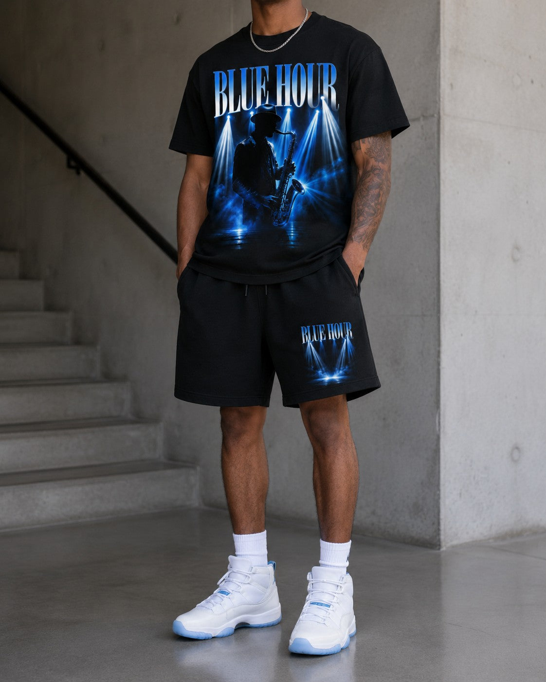 Blue/White Short Set, lifestyle 3