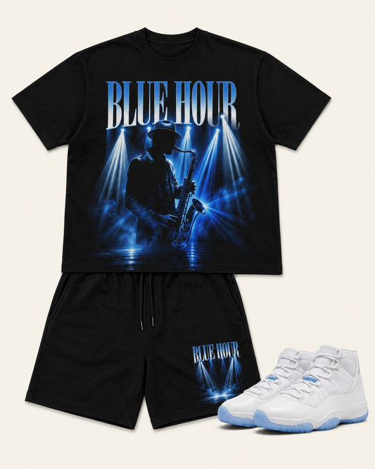 Blue/White Short Set, front