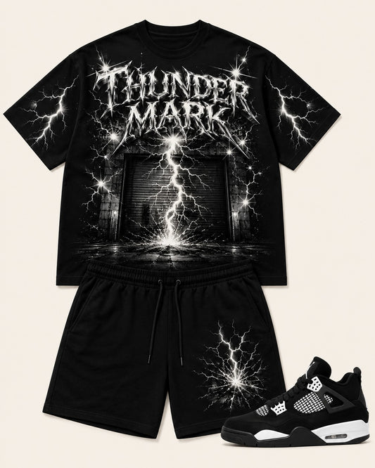 Black/White Short Set, front