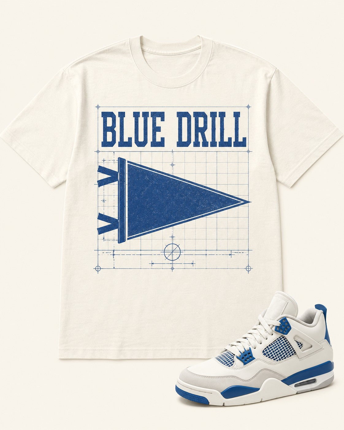 Blue/White Graphic Tee, front