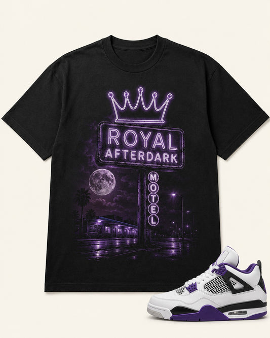 Purple/White Graphic Tee, front