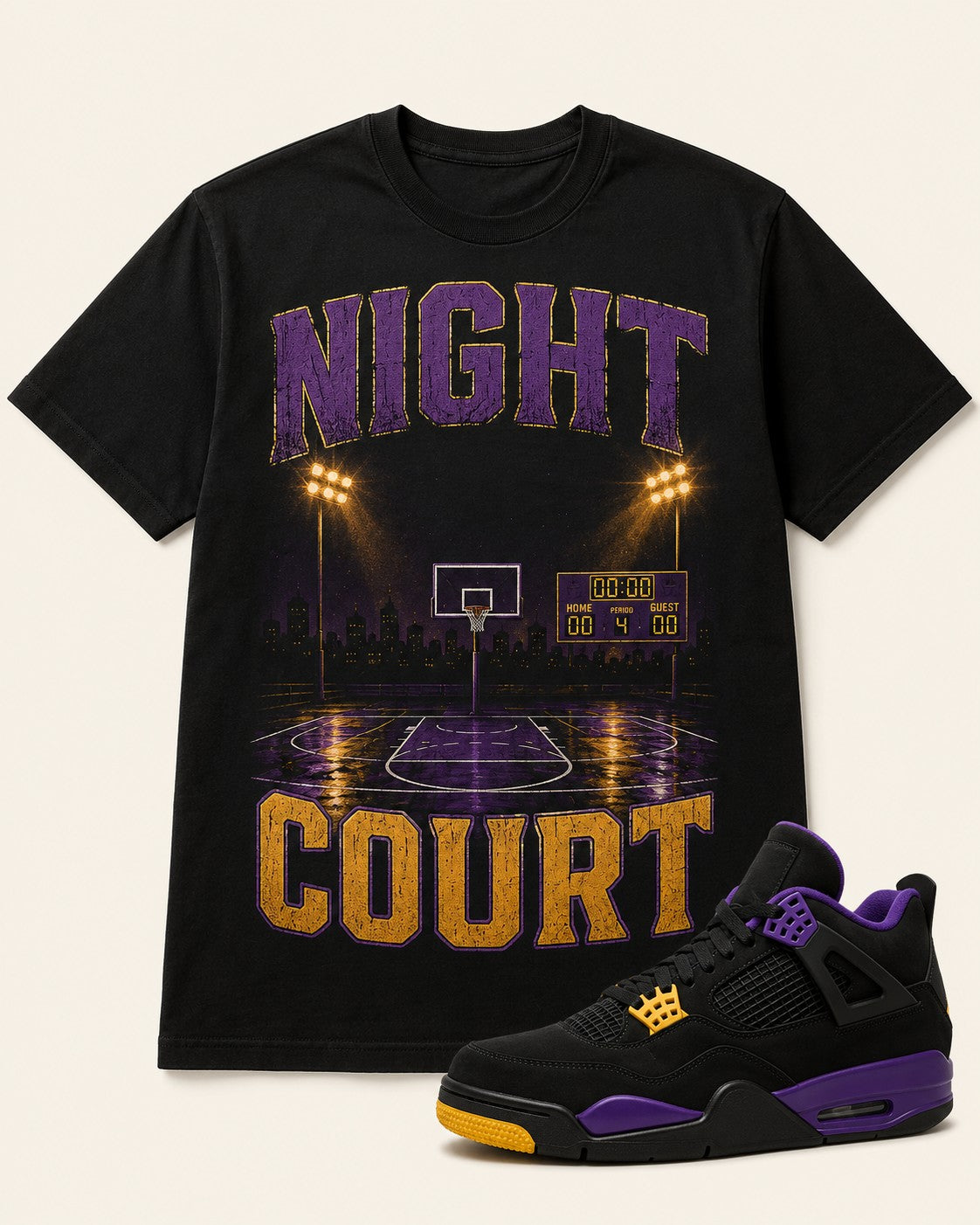 Purple/Gold Graphic Tee, front