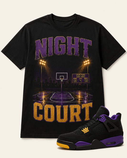 Purple/Gold Graphic Tee, front