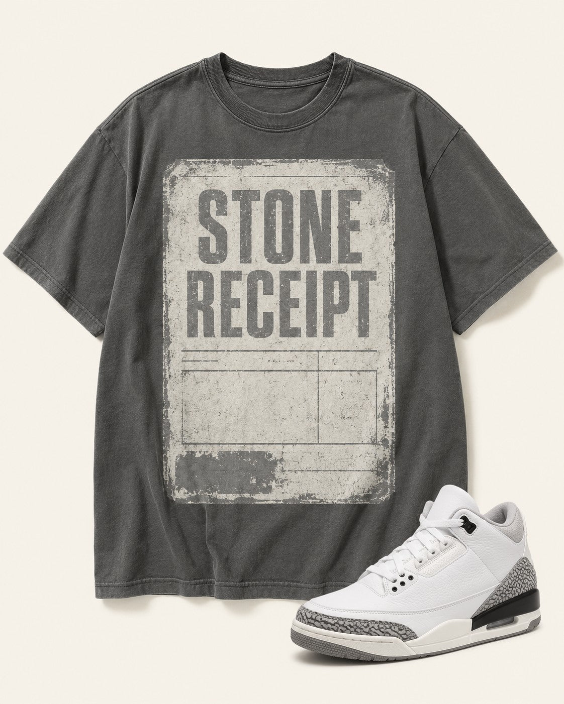 Grey/White Graphic Tee, front
