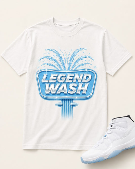 Blue/White Graphic Tee, front