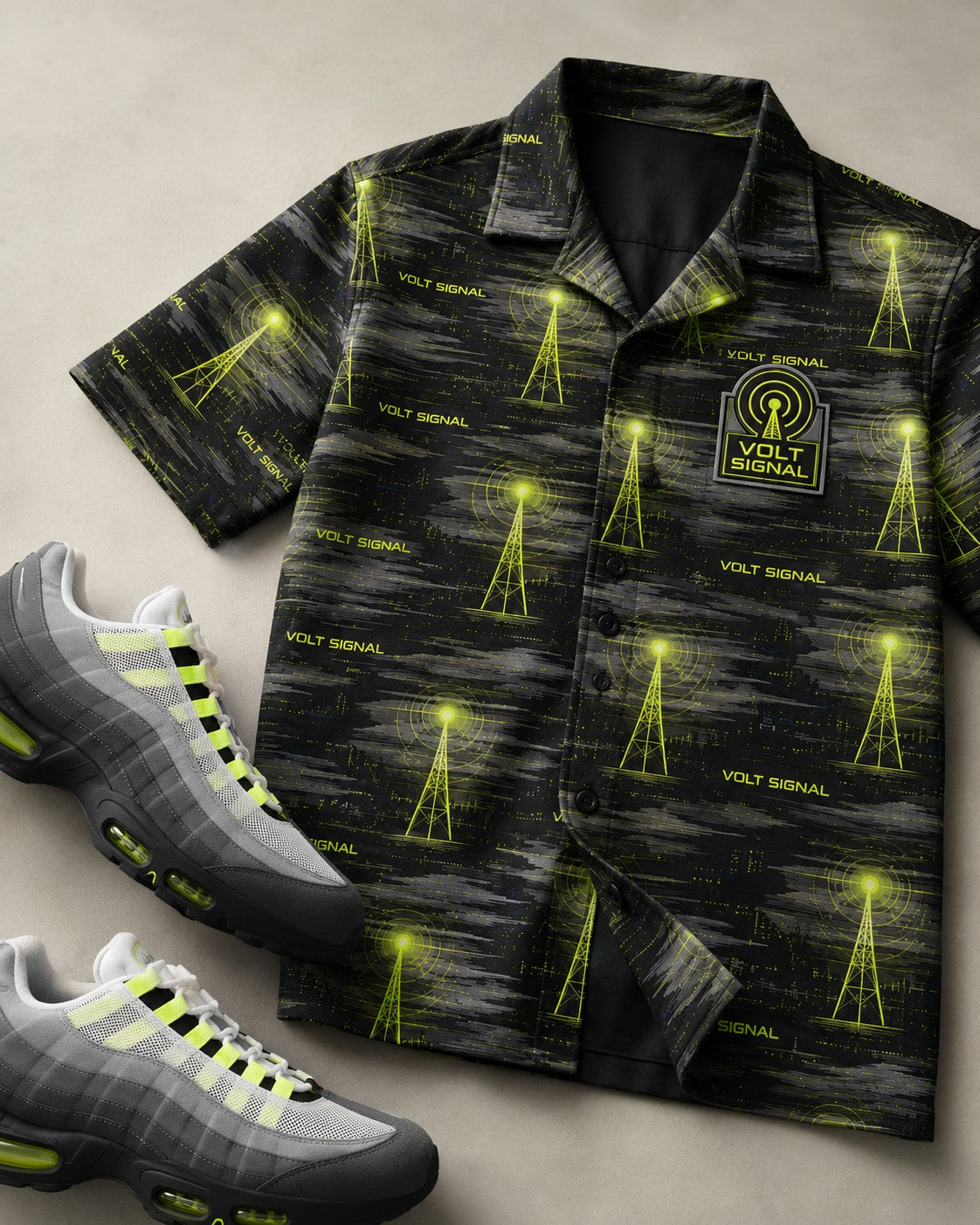 Neon/Grey Hawaiian Shirt, lifestyle 3
