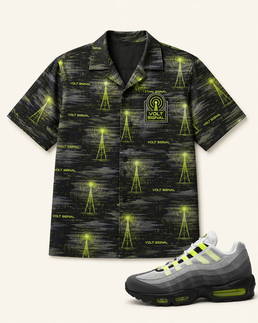 Neon/Grey Hawaiian Shirt, front