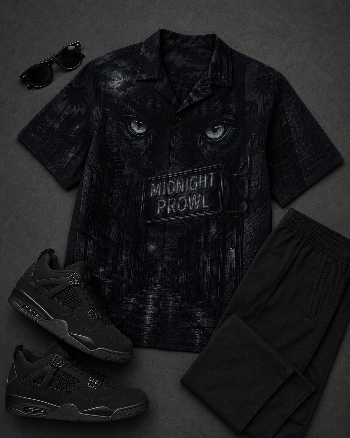 Black/Charcoal Hawaiian Shirt, lifestyle 3