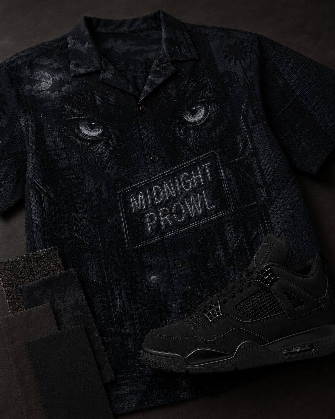 Black/Charcoal Hawaiian Shirt, lifestyle 4