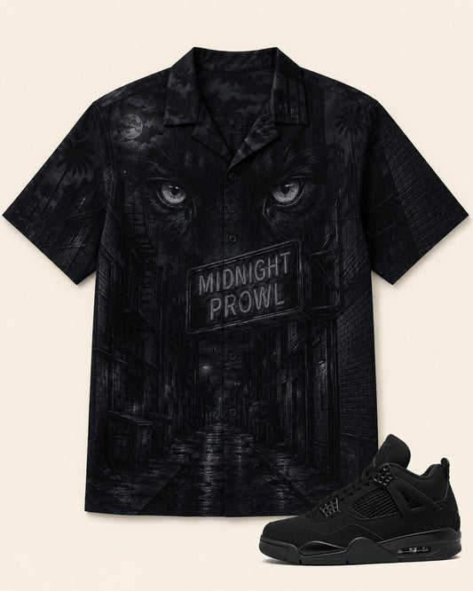 Black/Charcoal Hawaiian Shirt, front