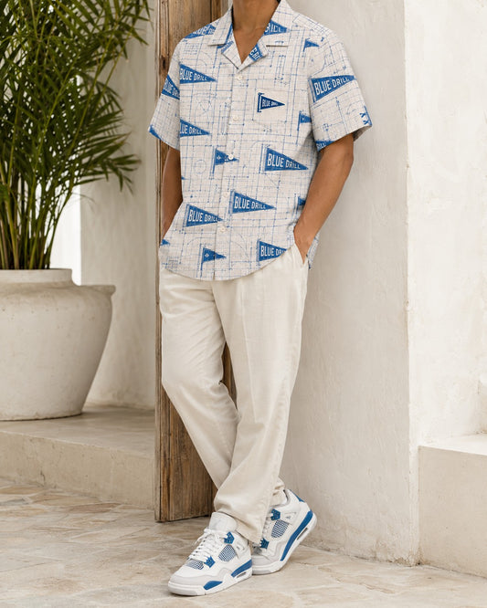 Blue/White Hawaiian Shirt, lifestyle 1