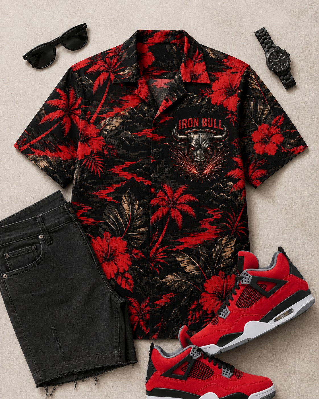 Red/Black Hawaiian Shirt, lifestyle 3