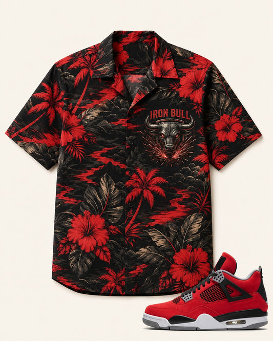 Red/Black Hawaiian Shirt, front
