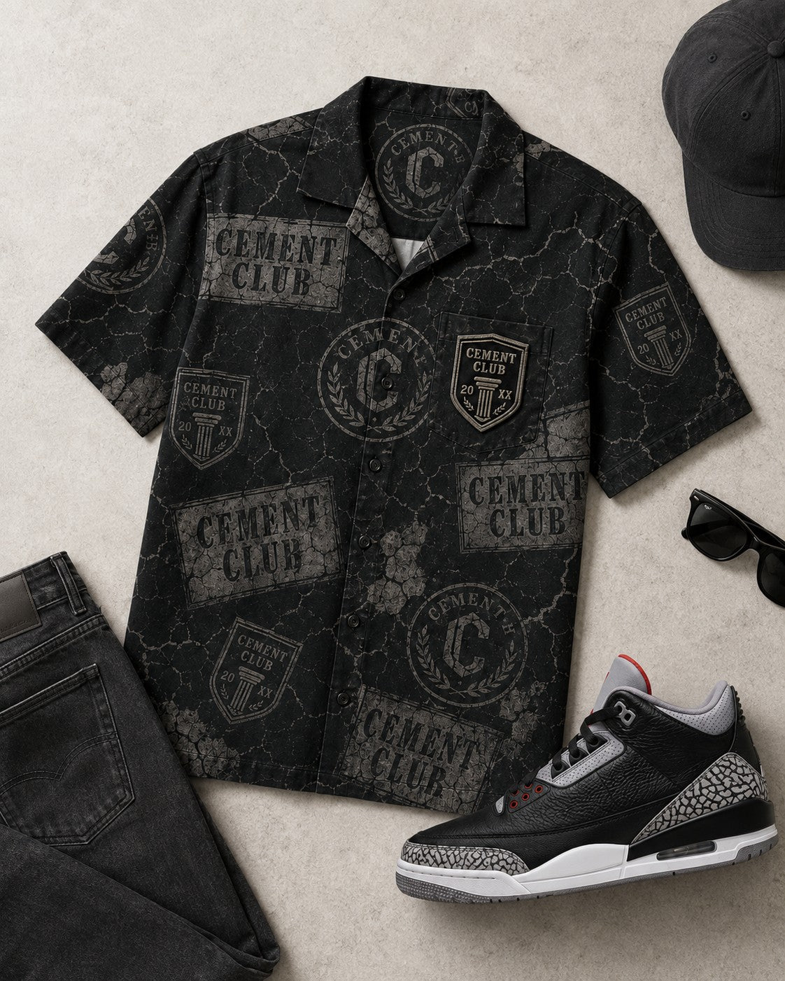 Black/Grey Hawaiian Shirt, lifestyle 4