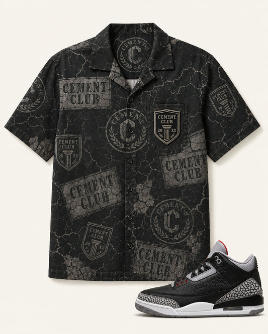 Black/Grey Hawaiian Shirt, front
