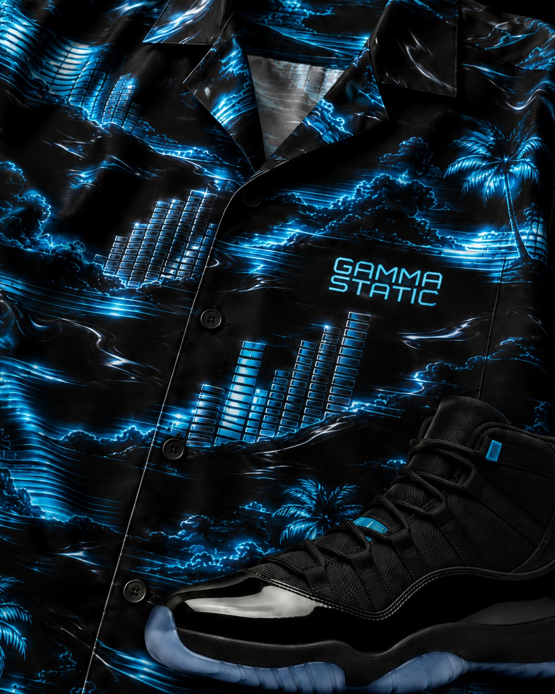 Black/Blue Hawaiian Shirt, lifestyle 4