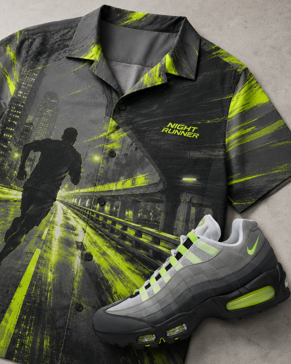 Neon/Grey Hawaiian Shirt, lifestyle 3