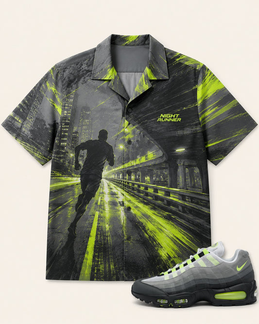 Neon/Grey Hawaiian Shirt, front