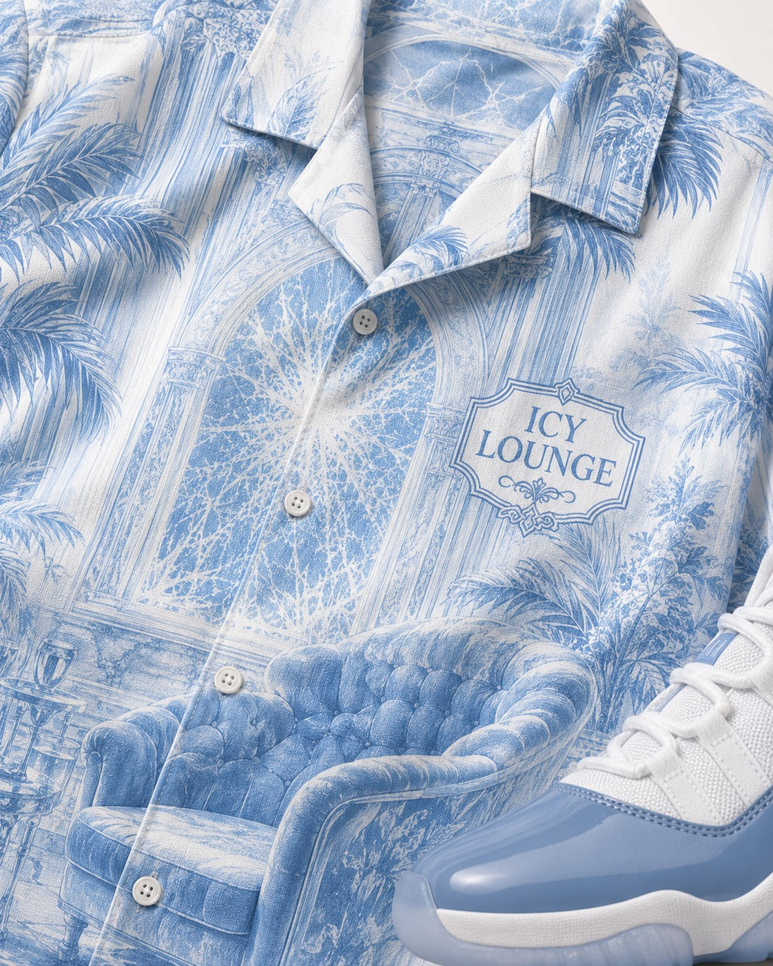 Blue/White Hawaiian Shirt, lifestyle 2