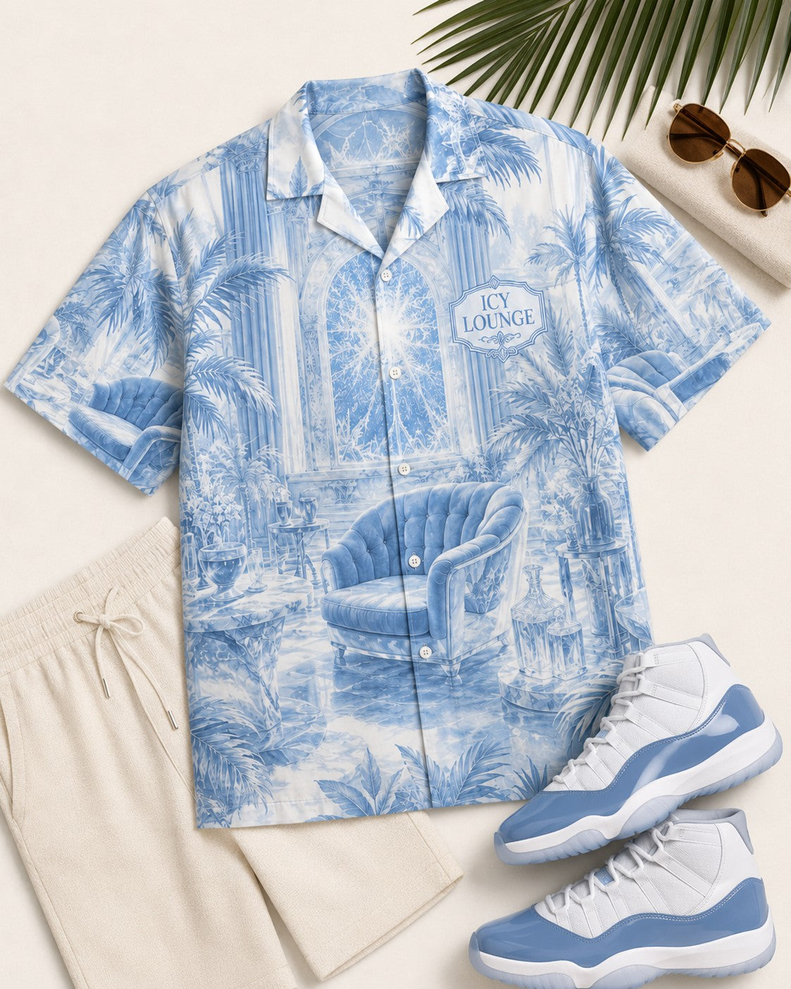 Blue/White Hawaiian Shirt, lifestyle 3