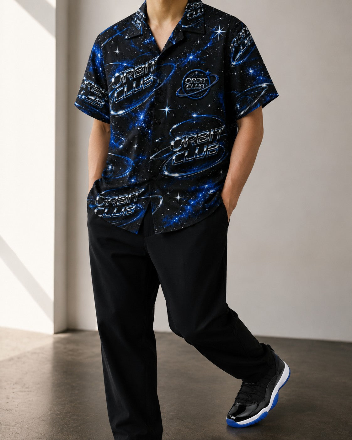 Black/Blue Hawaiian Shirt, lifestyle 1
