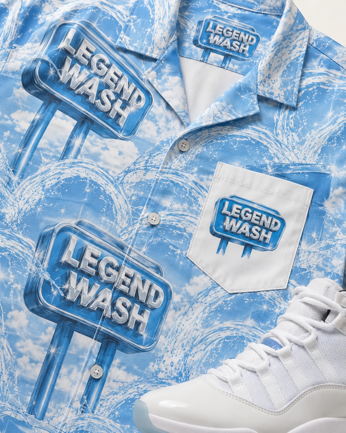 Blue/White Hawaiian Shirt, lifestyle 2