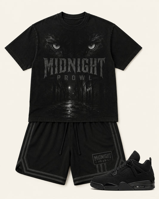 Black/Charcoal Short Set, front