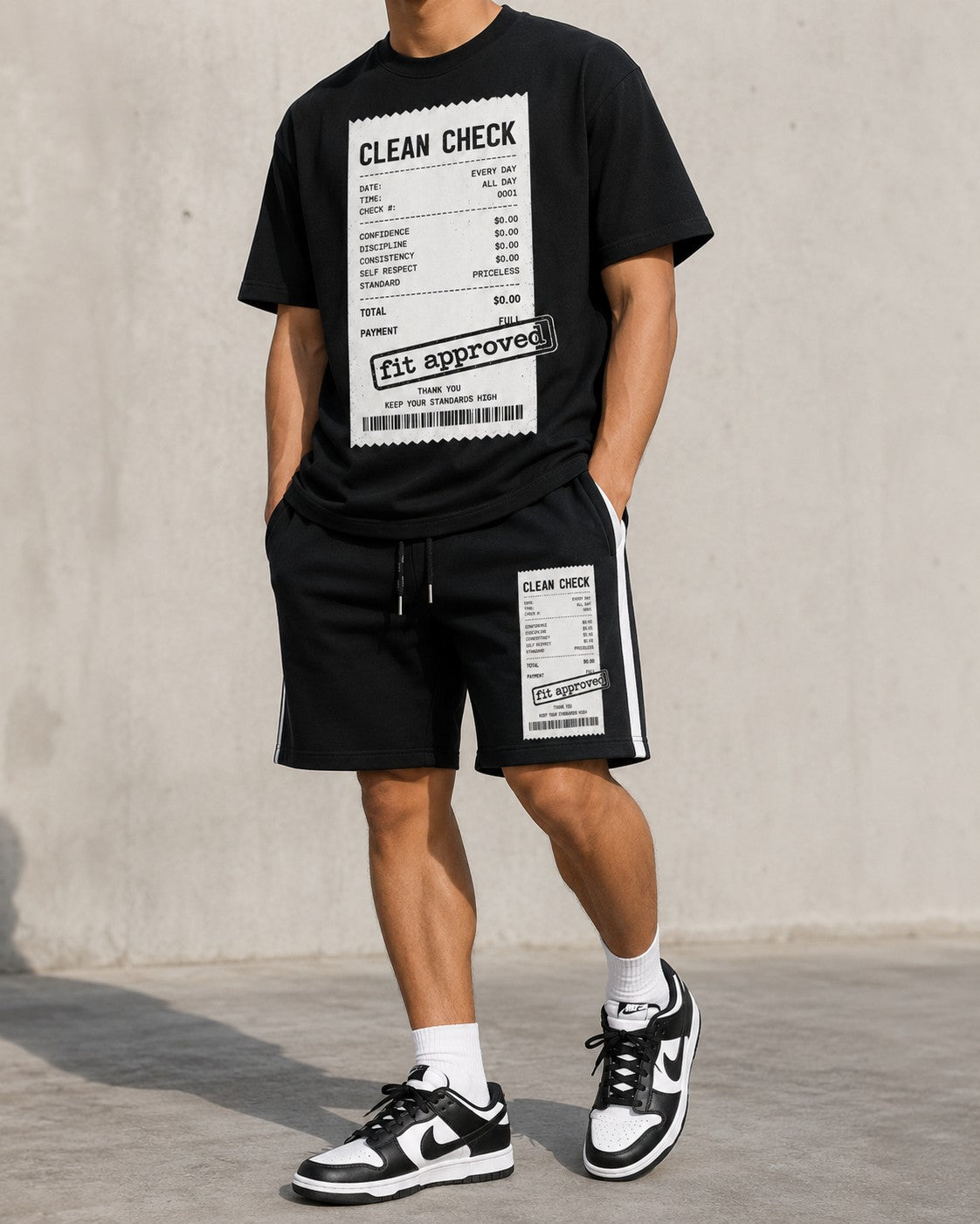 Black/White Short Set, lifestyle 1