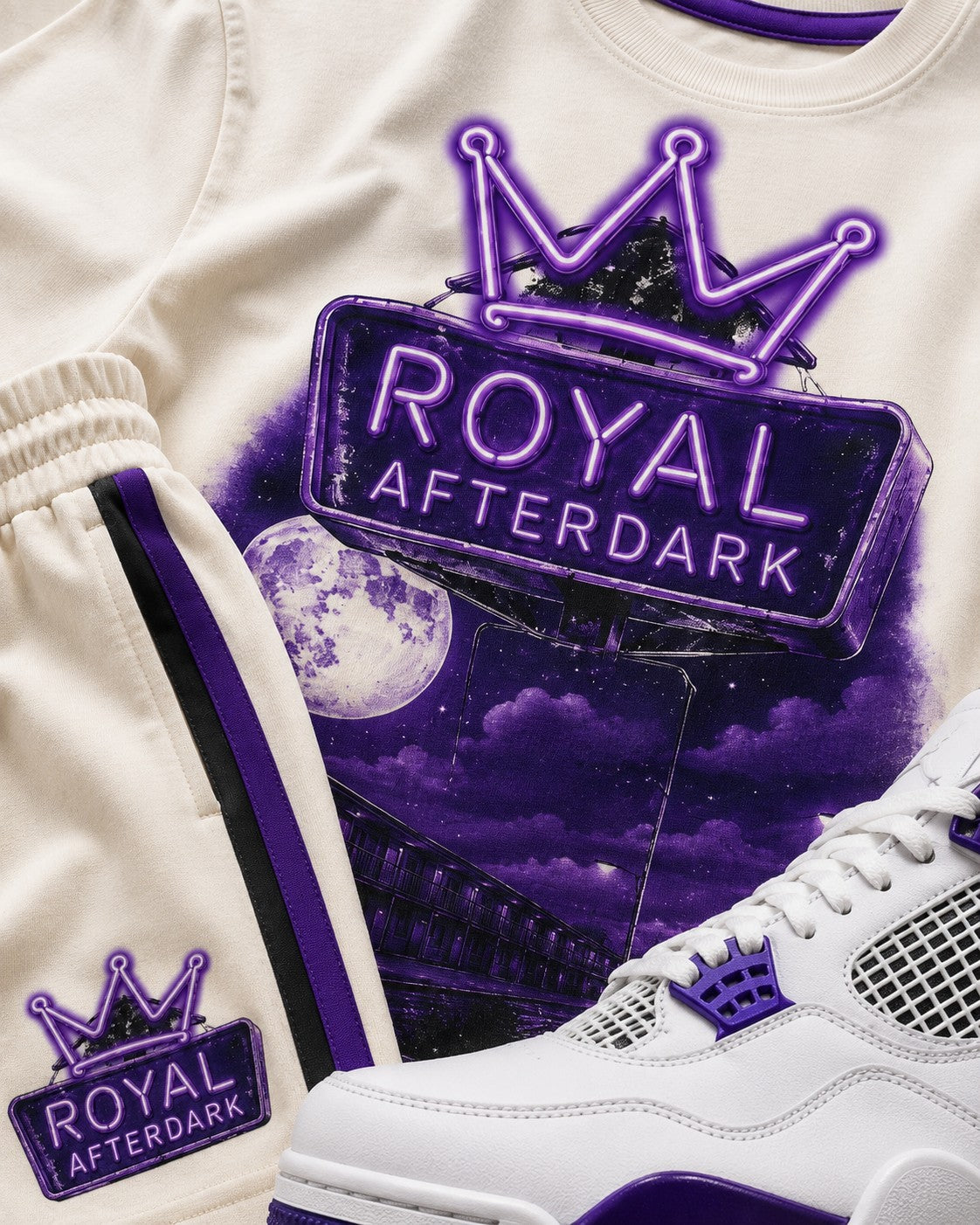 Purple/White Short Set, lifestyle 2