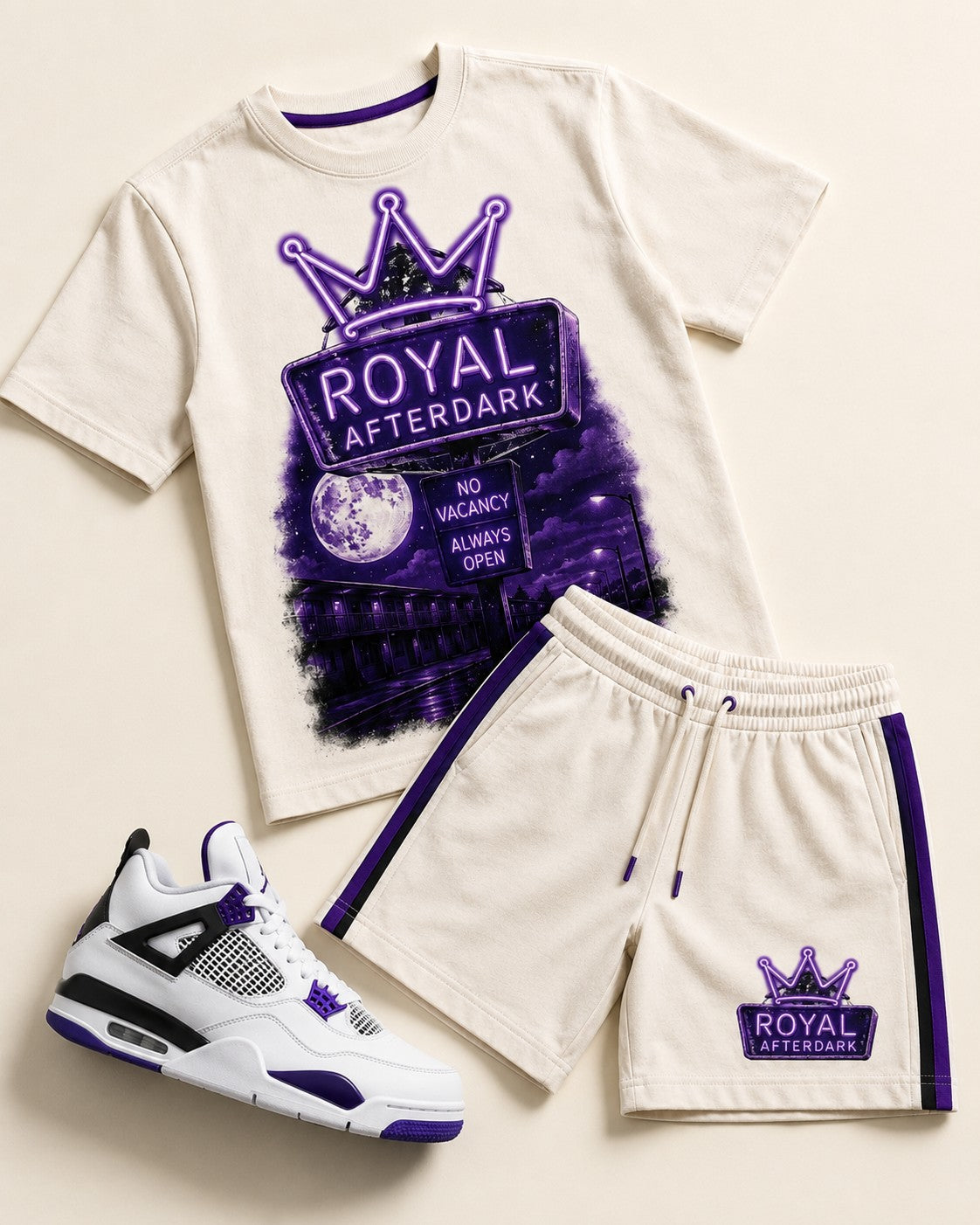 Purple/White Short Set, lifestyle 3