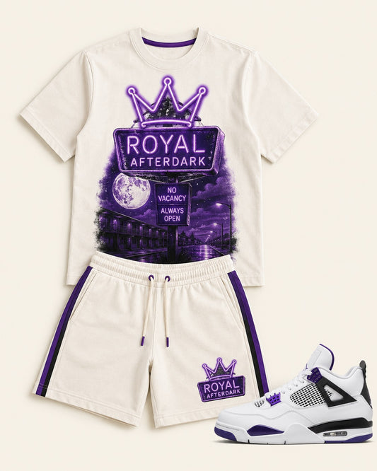 Purple/White Short Set, front